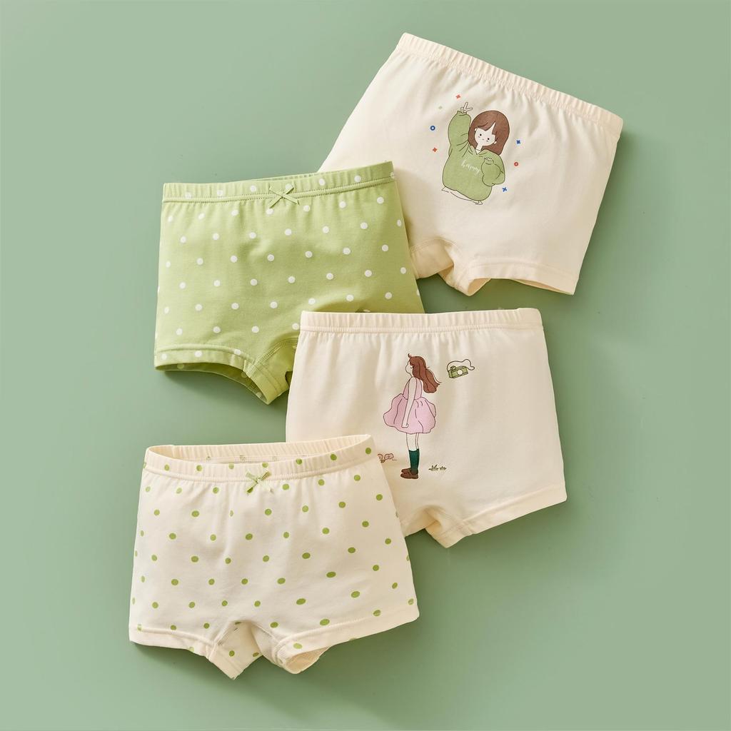 Детские хлопковые антибактериальные шорты-боксеры с рисунком среднего и большого размера для девочек