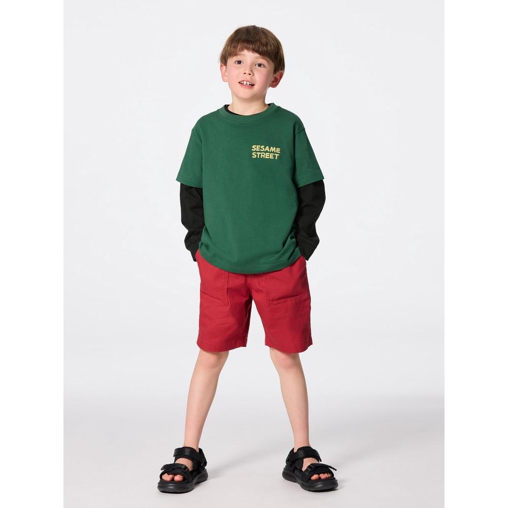 GU by Uniqlo Детская футболка-поло унисекс с рисунком Sesame sT