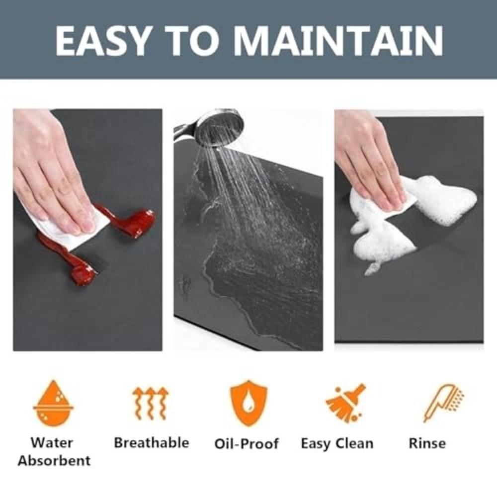 Easy Clean Kitchen Drying Mat Quick Dry Marble Kitchen Drying Mat Countertop Drying Pad Sink Side