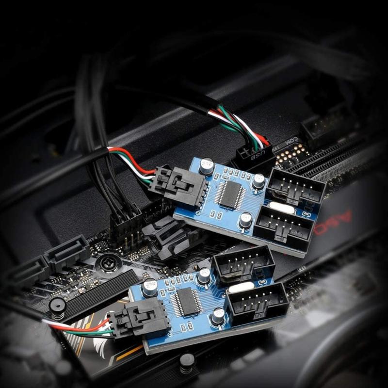 USB-разветвитель на 9 контактов для материнских плат Расширение USB на 9 контактов Решает проблему нехватки портов для пользователей настольных ПК