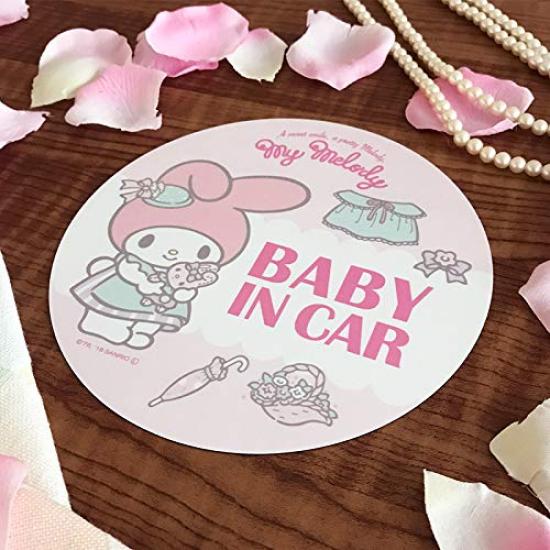 My Melody Magnetic Sticker Standard Design IN BABY Round 15cm [BABY CAR]