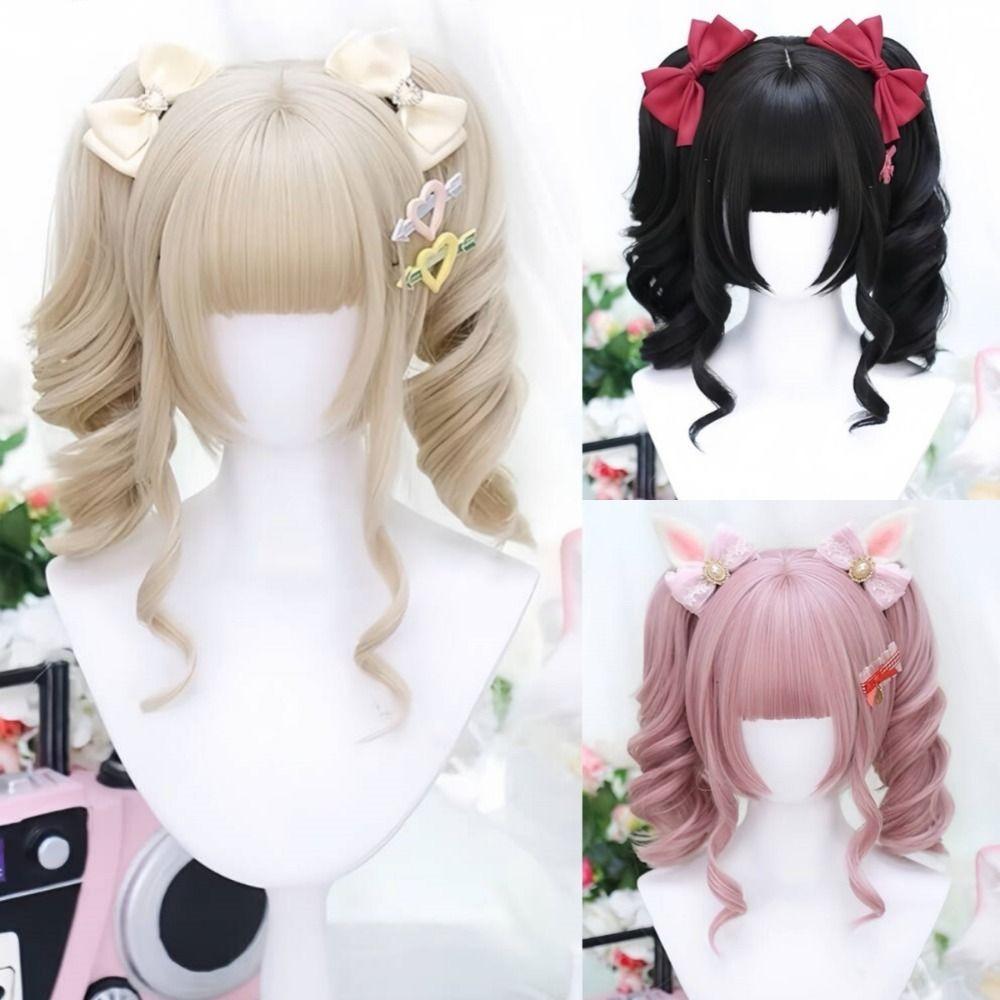 Princess Cut Blonde Twin Ponytail Harajuku Short Cosplay Lolita Hair Girl