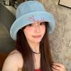 Versatile Denim Fishing Cap Korean Sun Protection Hat Japanese Denim Bucket Cap  Girls
