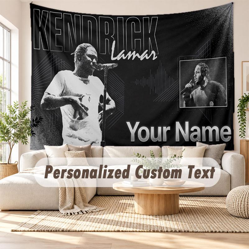 Custom Name Wall Hanging Tapestry,Kendrick Lamar Decorative Backdrop Tapestry For Dorm Home