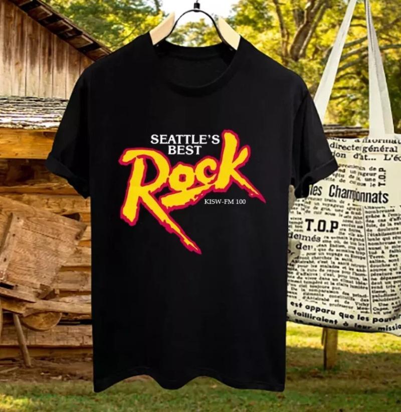 BESTBUY The Rock 999 Fm Kisw SeattleS Best Kisw Fm 100 Радио Футболка Новые Поступления Весна-Лето Унисекс Женщины