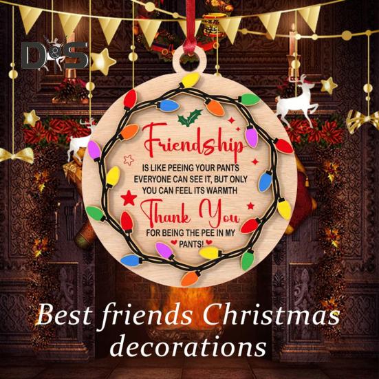 Подвеска «Дружба» Деревянная подвесная елочная игрушка Подвеска «Символ дружбы» Подарок на день рождения и Рождество для друзей