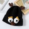 Новые милые мультяшные шапки с большими глазами, женские корейские забавные вязаные шапки для пар, модные зимние теплые холодные шапки для вечеринки