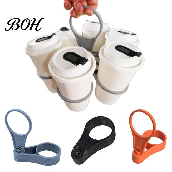 Sturdy Drink Caddy for 6 Cups 6-Cup Carrier with Handle, Foldable Space Saving Cup Caddy, Portable Coffee Holder Reusable PP Tray Delivery Outdoor