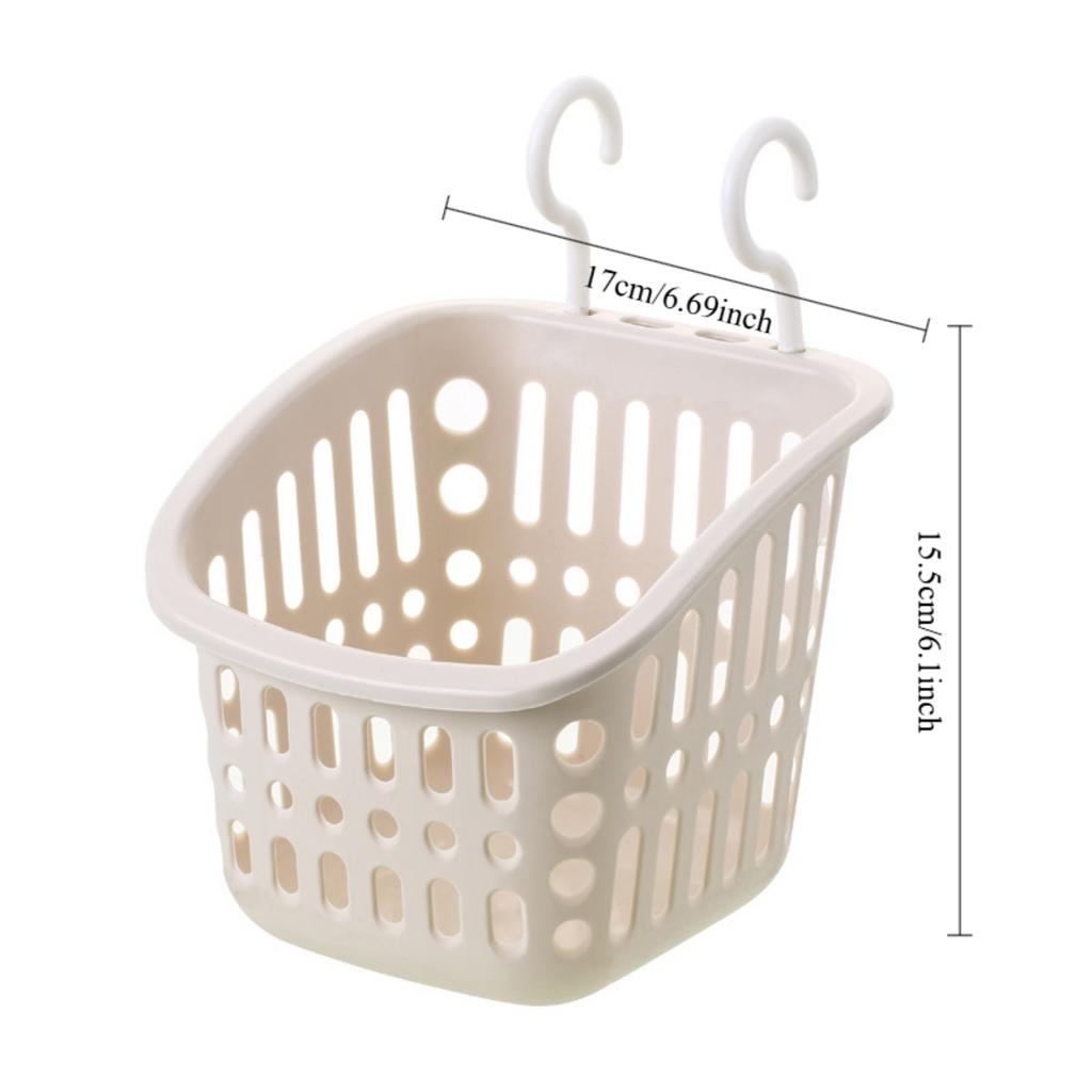 Plastic Hanging Baskets for Shower, Hanging Basket Organizer with Hooks, Rectangle Small Hanging Storage Basket