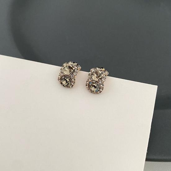 Ladies Earrings Rhinestone Inlaid Shiny Light Luxury Chic Unique Dress Up C