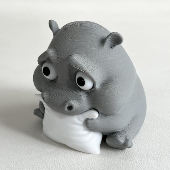 Грустный малыш бегемот 3D печатный бегемот орнамент миниатюрная фигурка бегемота настольное коллекционное украшение бегемота для домашнего офиса