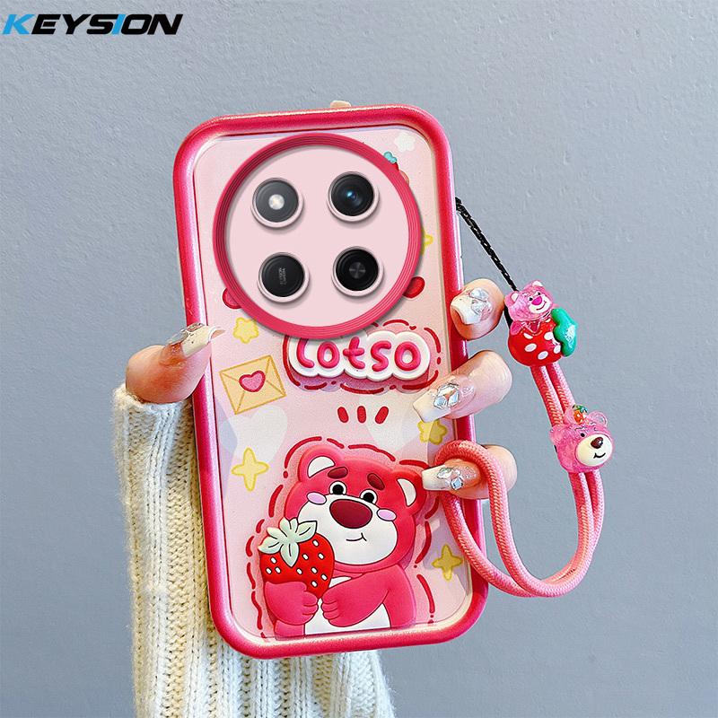KEYSION Противоударный чехол для Honor X9c 5G с ремешком, мягкий силиконовый милый 3D-чехол для телефона с мультяшной куклой для Huawei Magic 7 Lite 5G