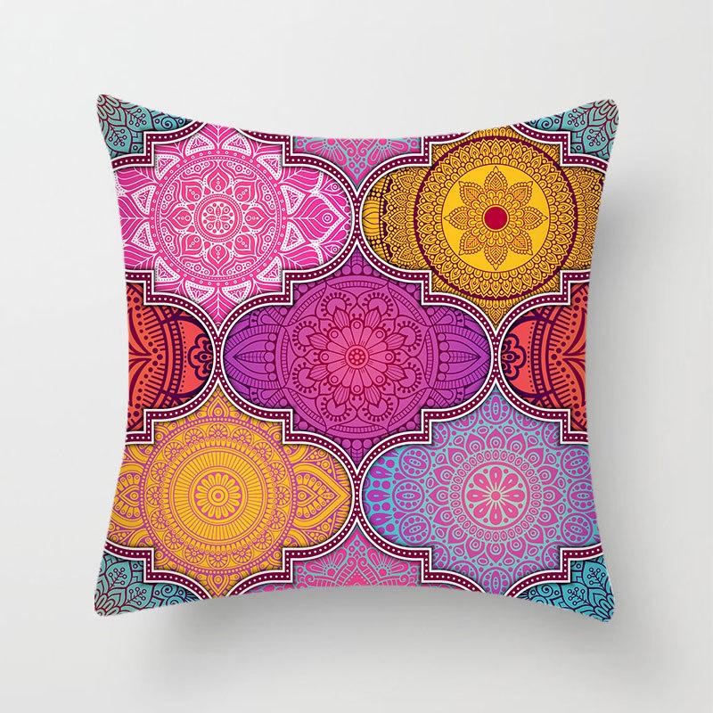 Стежка Красочный Принт Мандалы Наволочка Спальня Диван Подушка Персиковая Кожа Наволочка Домашняя