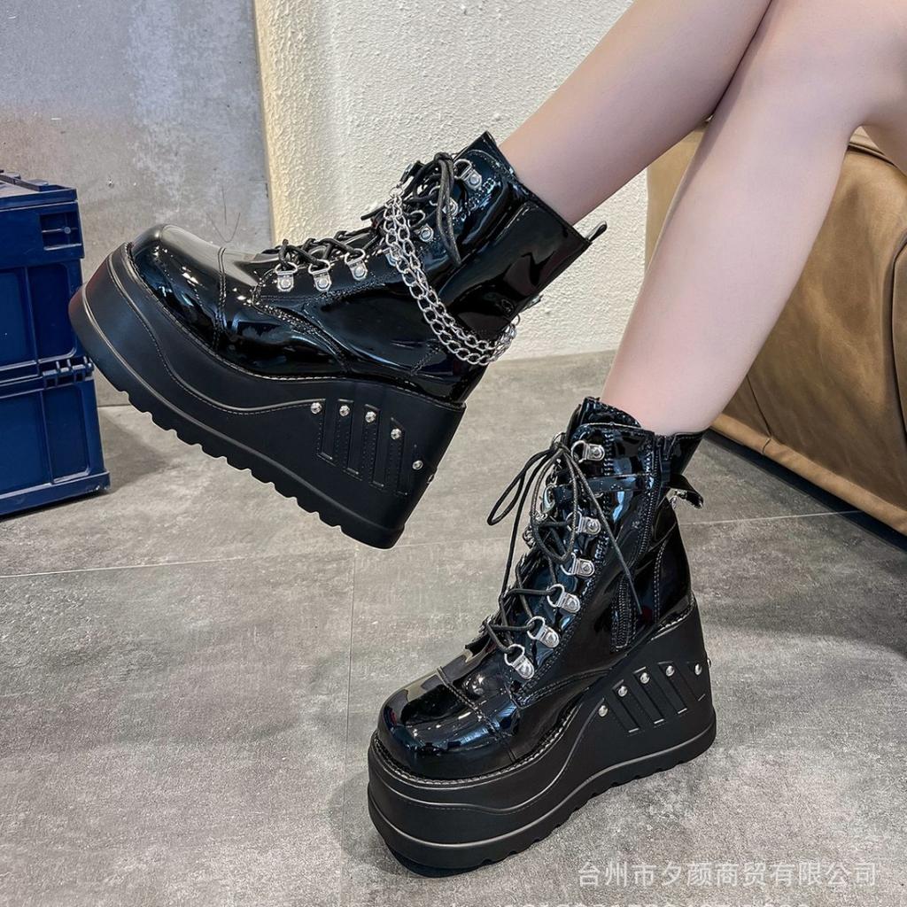 Осенне-зимние толстые полусапожки с круглым носком, модные и удобные, большого размера, низкие женские сапоги