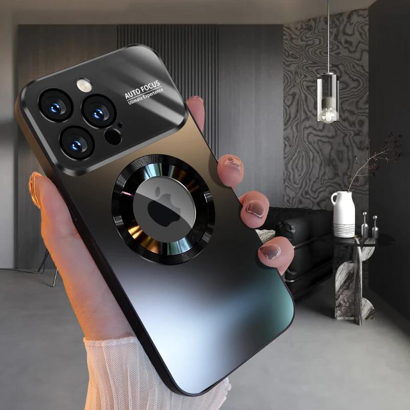 Роскошный большой матовый чехол для телефона iPhone 15 13 14 15 Pro Max Plus, противоударный защитный чехол для объектива ПК