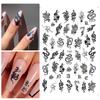 Nails Art Decoration Self Adhesive Chinese Dragon Snake Nail Stickers Gothic Style 3D Black
