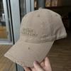 Ripped baseball cap Female alphabet embroidery Washed cotton cap Small face Wide brim Soft top sun hat