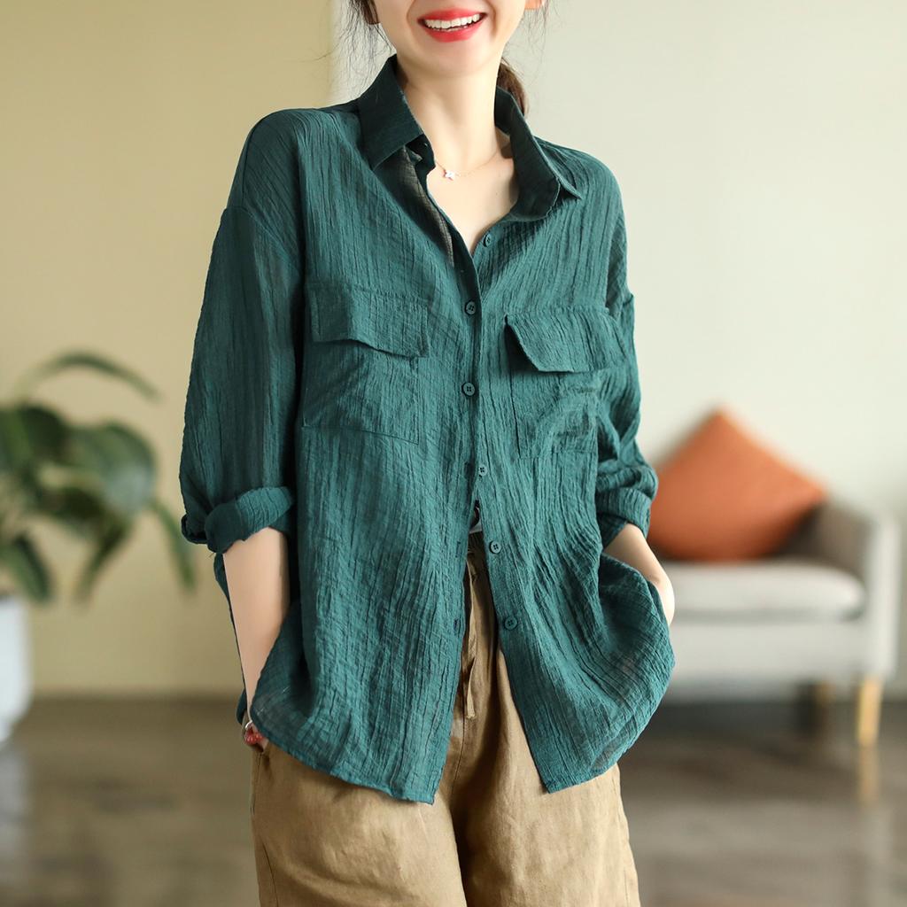 Dimanaf 2025 Новая летняя весенняя рубашка женская однотонная прозрачная блузка с длинным рукавом базовые модные топы футболки повседневные свободные футболки