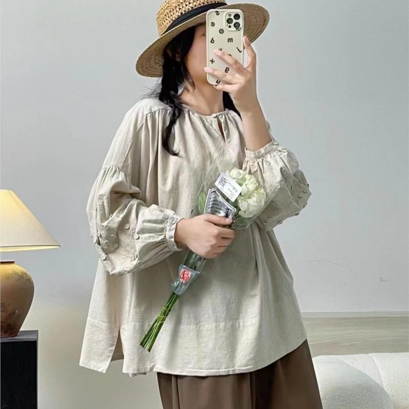 Johnature Японские лесные женские рубашки весна осень с вышивкой с длинными рукавами осень свободные женские