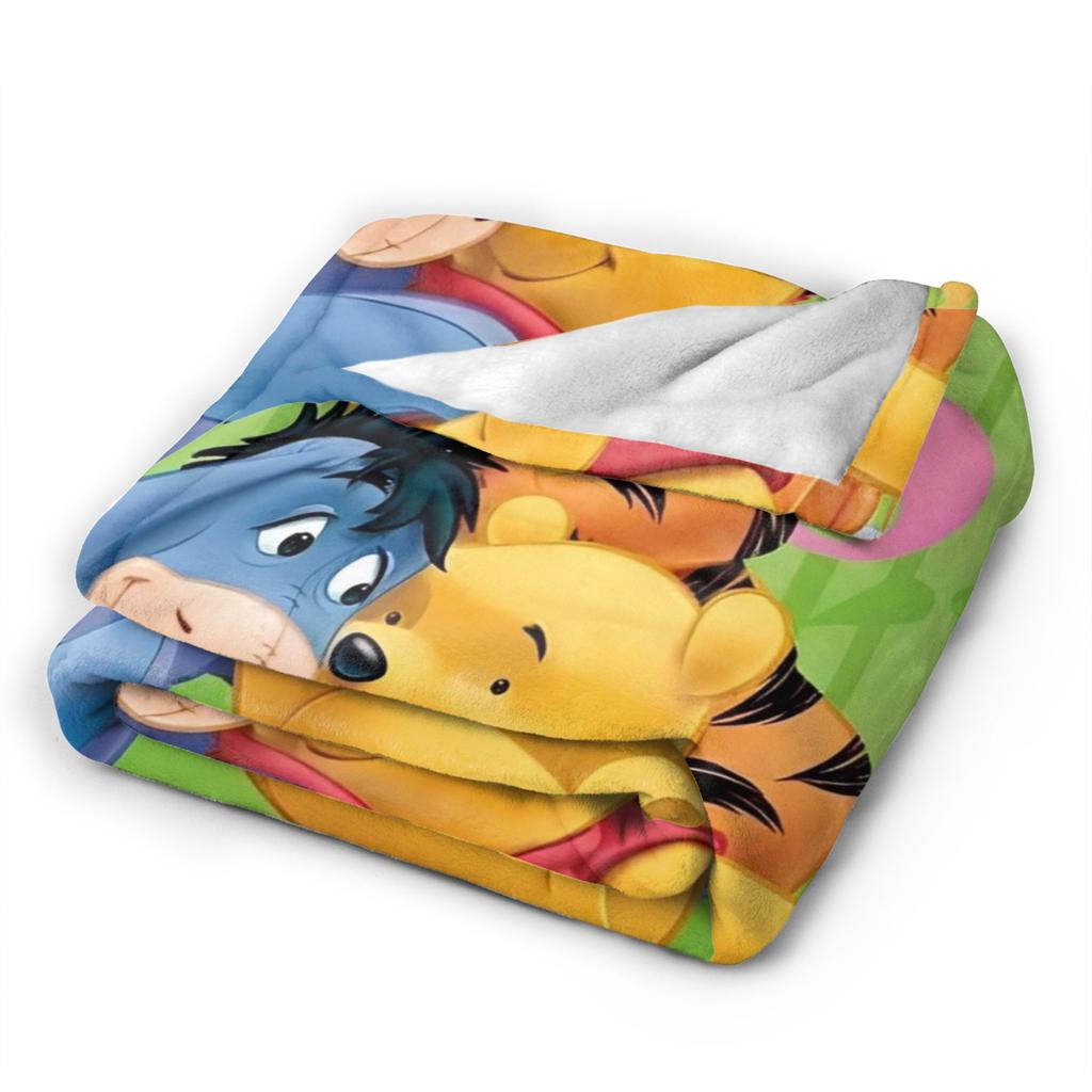 Pooh and Friends Blankets Flannel Summer Air Conditioning Winnie The Pooh Breathable Soft Throw Blankets Sofa Travel Rug Piece