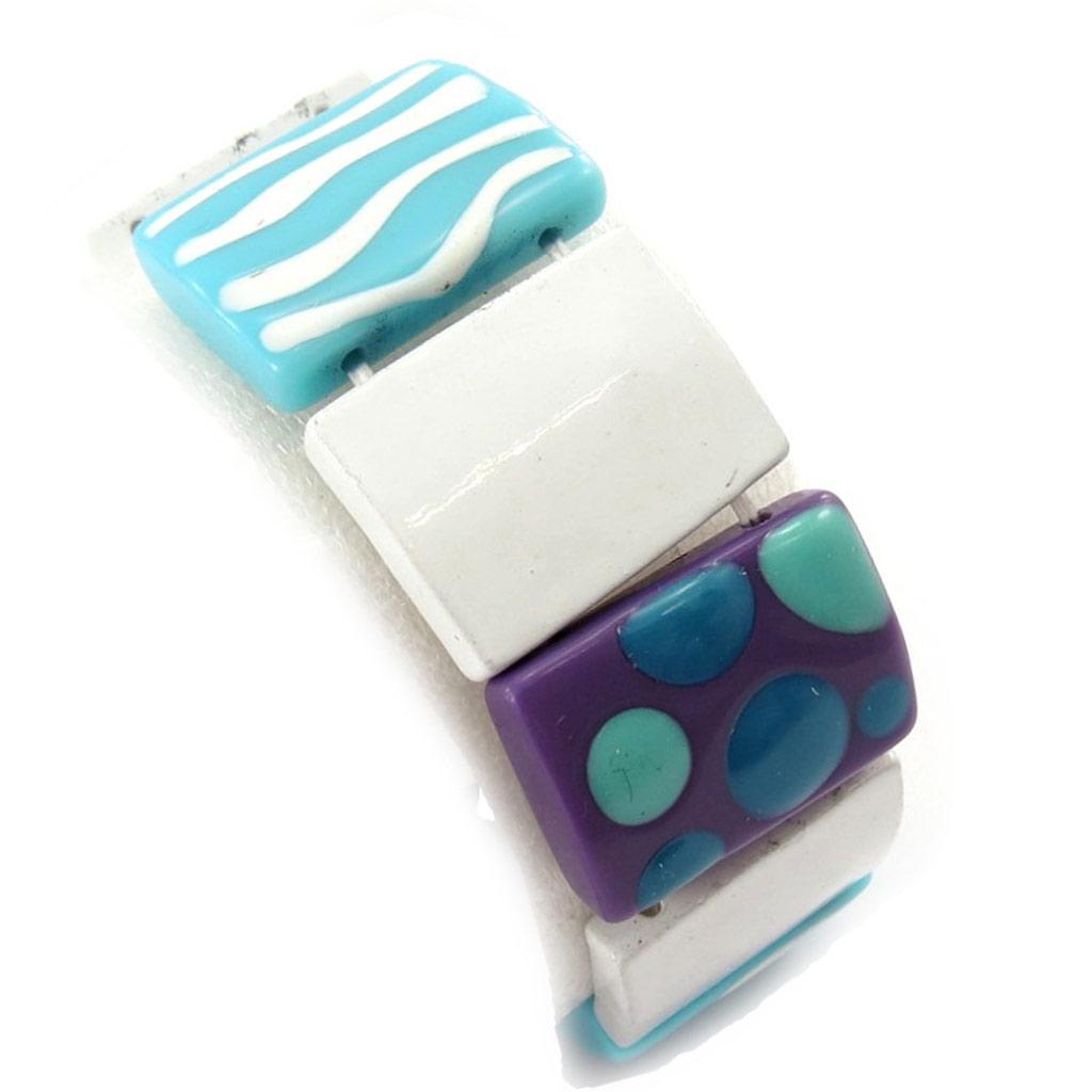 NOA [K0205] - Designer Bracelet 'Coloring' Blue White Lilac