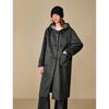 INMAN Women's Hooded Merino Wool Double-Faced Long Coat