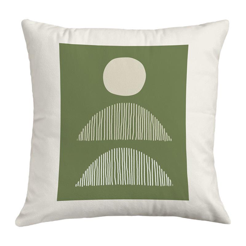 Popular Green Plant Printed Sofa Pillow, Simple Ins Style, Fresh and Refreshing Pillow