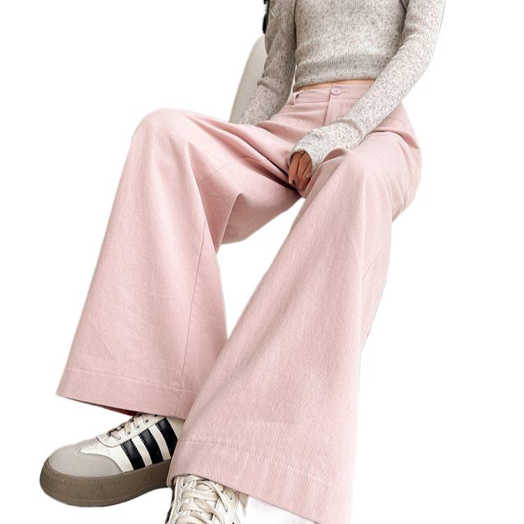 Summer 2026 Women's Trendy Wide-Leg High-Waisted Cropped Pants: Petite, Loose, and Slimming Drapey Style.