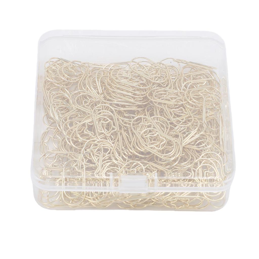 200 шт. Скрепки для бумаги в форме звезды, золотые, милые, забавные, декоративные, металлические, закладки, зажимы для планера с прозрач