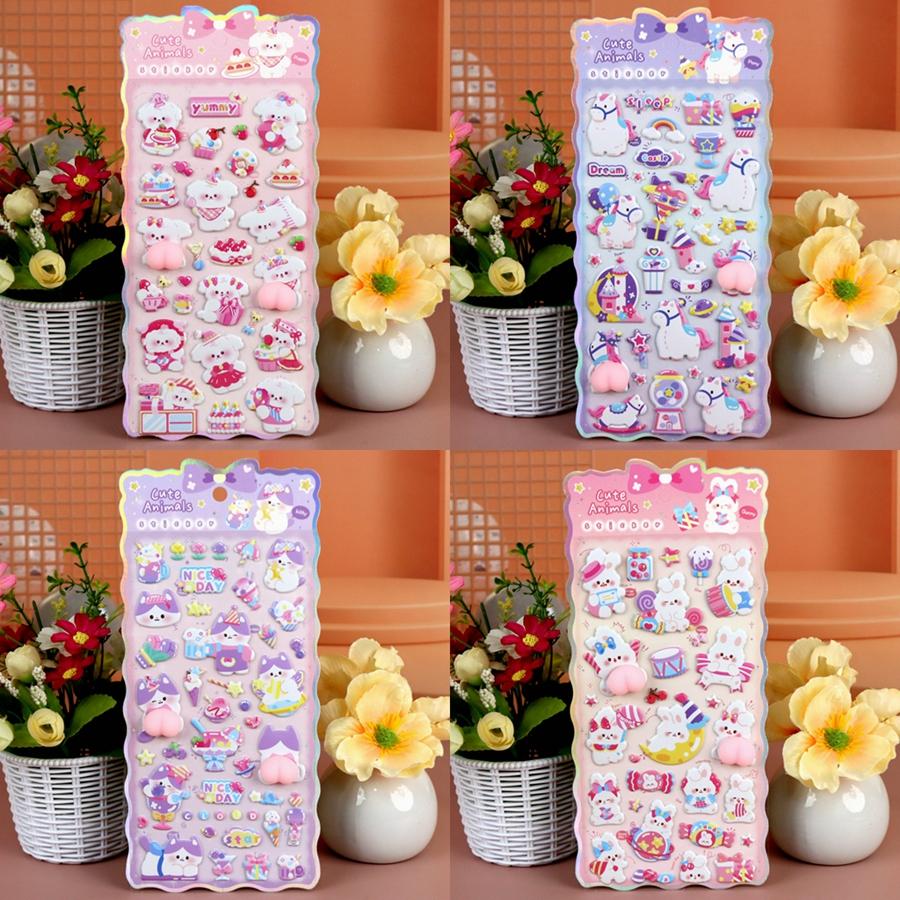 3D Bubble Cartoon Stickers Soft Pinch Pippi Sticker Decompression Diy Phone Case Scrapbook Notebook Cover Decorative Stickers