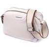 Elegant Bag with Two Compartments Made of Genuine Leather Vintage 22593 White