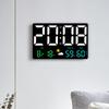 Remote Control Large Digital Wall Clock TEMP Humidity Date Auto Dimming Weather Table Clock 12/24H LED Alarm Clock