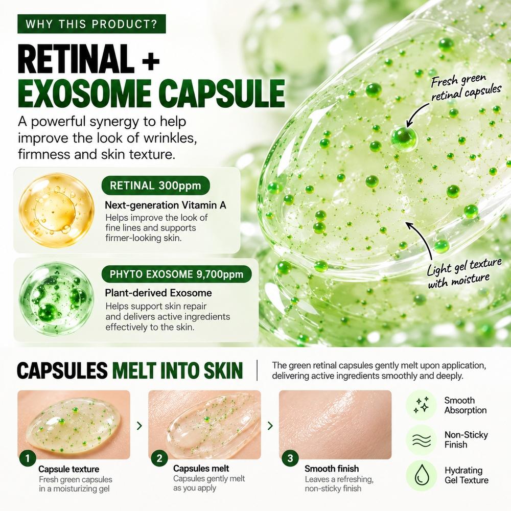 DERMAFACTORY EXO Retinal Capsule Cream 30ml Retinal 300ppm Phyto Exosome 9700ppm Firming Glow Night Cream