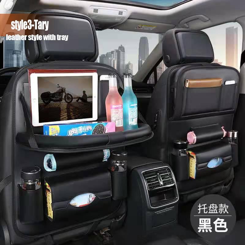 Подвесная сумка-органайзер на спинку автомобильного сиденья с несколькими карманами, универсальная сумка-держатель для хранения из искусственной кожи, складная полка