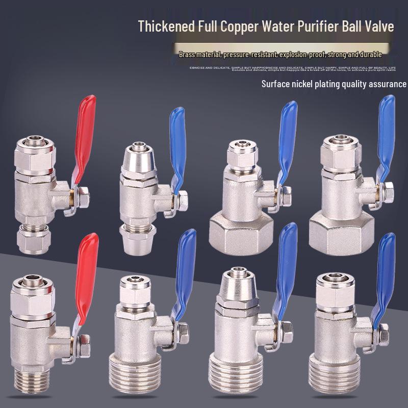 All-Copper 4-Point to 3/2-Point Water Purifier Ball Valve for Direct Drinking Machines