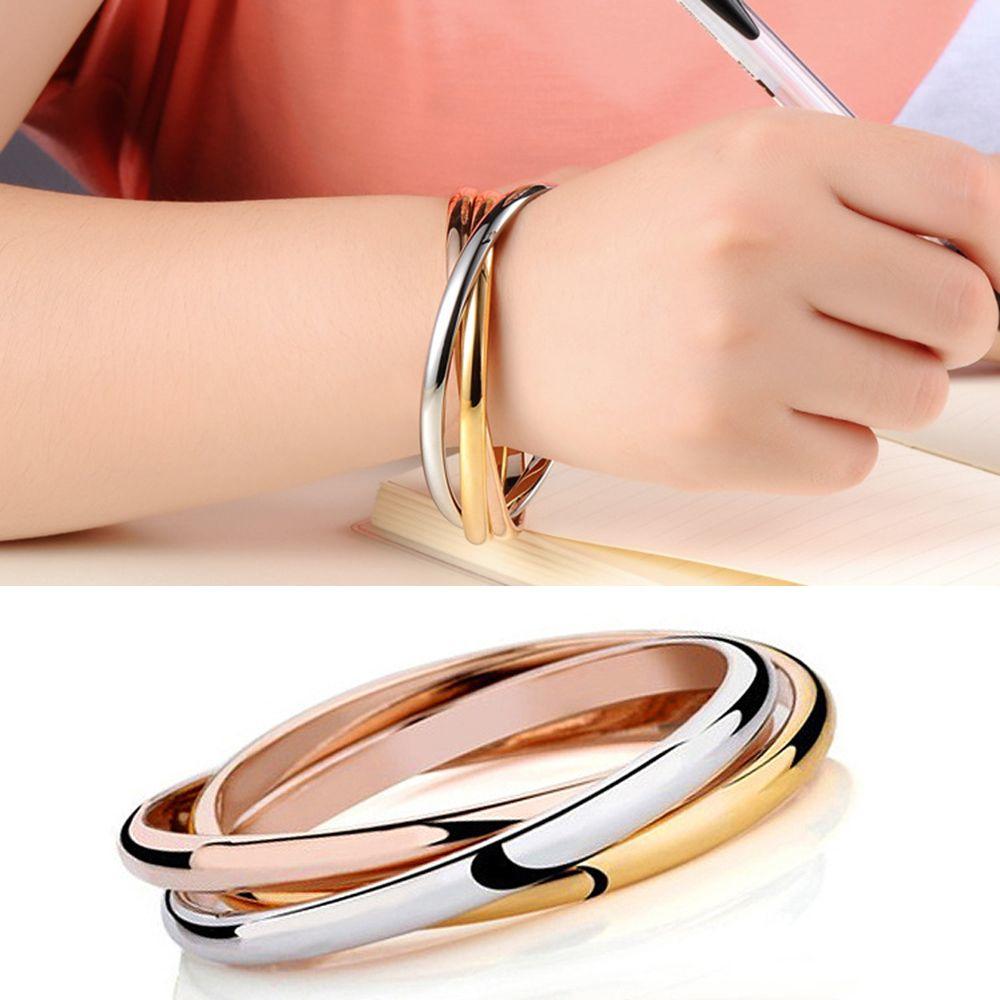 Women Bracelet Chains Stainless Steel 3 Color Set Bracelets Bangles Accessory Carter Bracelets Wholesale New Trend Jewelry