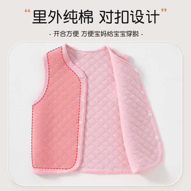 Girl's vest with cotton clip, winter baby warm and thick vest, baby vest, children's shoulder jacket, spring and autumn winter clothing