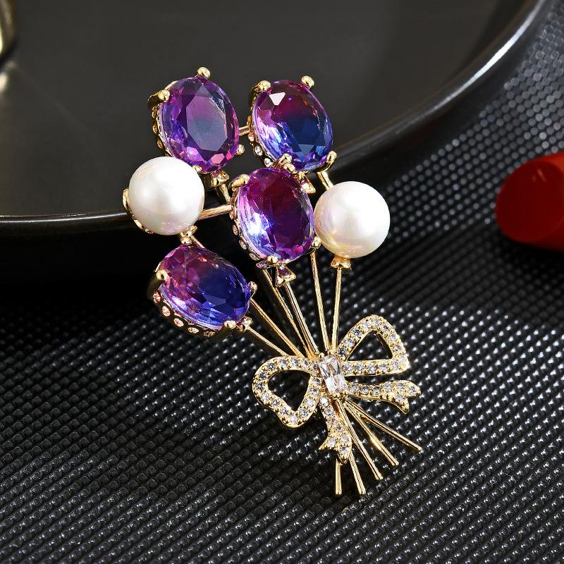 Fashion Color Balloon Suit Corsage Simple Pin Coat With Accessories Creative Plant Brooch