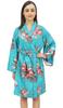 Women's Full Sleeve Kimono Robe With Belt Floral Print Cover Up