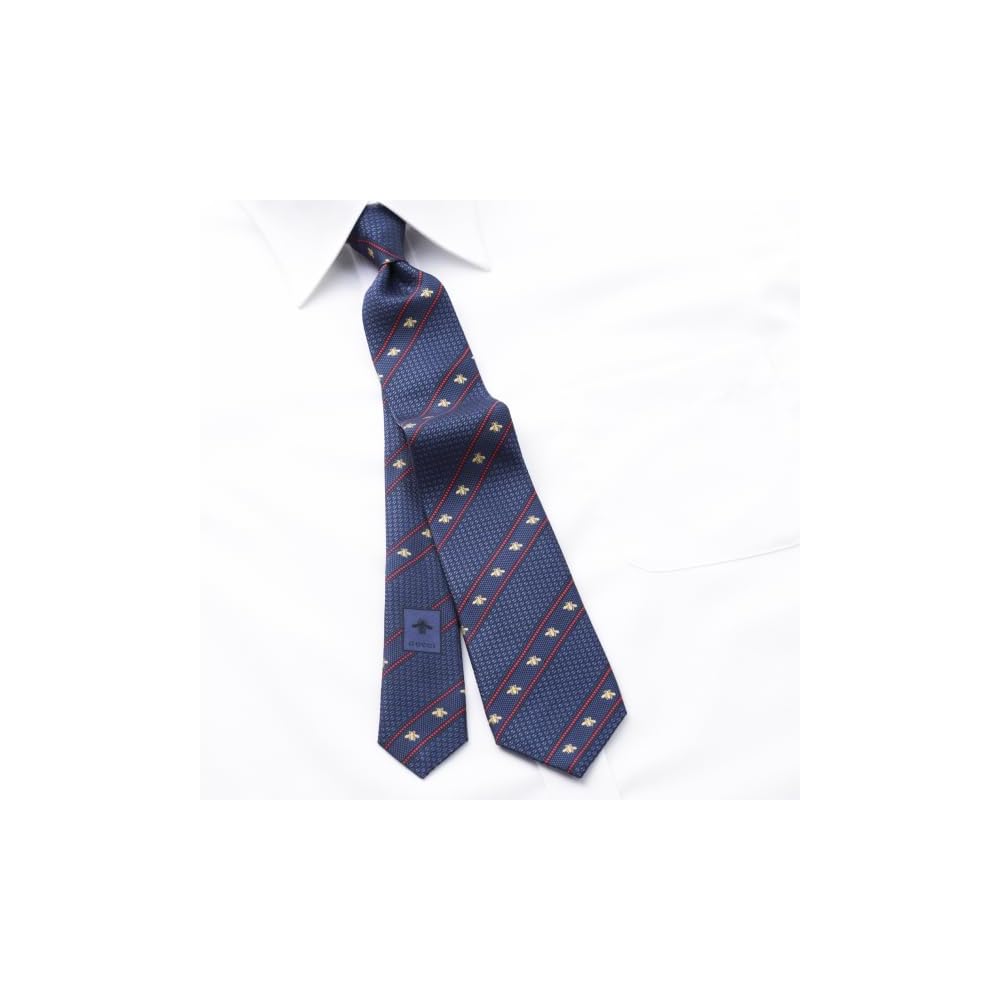 Gucci Neck Tie Navy Stripe GUJ-830 Classic Design Fashion Accessory