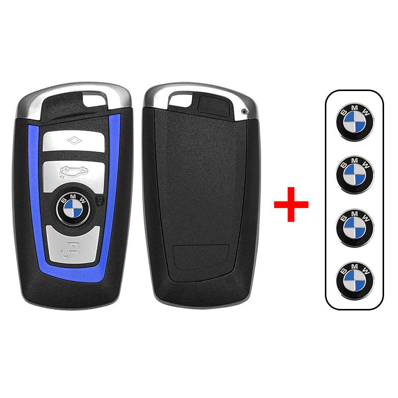 4 Buttons BMW CAS4 Smart Key Fob Shell Uncut Emergency Blade Frame For 1 3 5 7 Series X5 X6 Replacement Key Case Housing Cover FR5