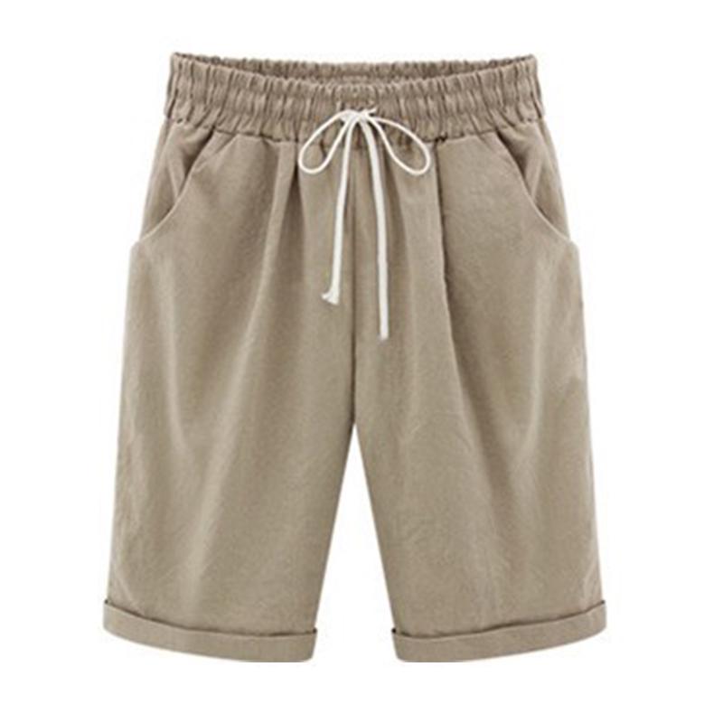 Пятидлинные брюки, элегантные женские повседневные брюки с эластичной резинкой на талии, большие размеры, женские бандажные свободные шорты