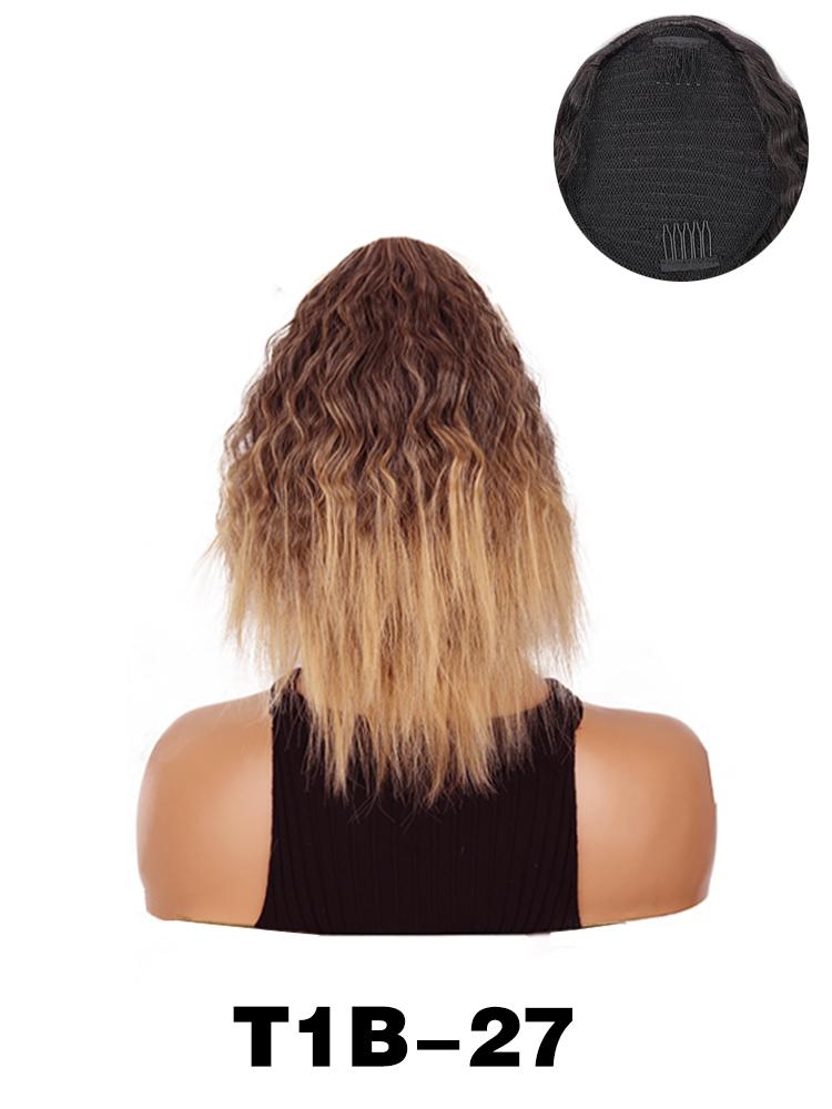 LISI HAIR Синтетические короткие вьющиеся волнистые заколки для волос на завязках из волокон для женщин, естественные волнистые хвостики