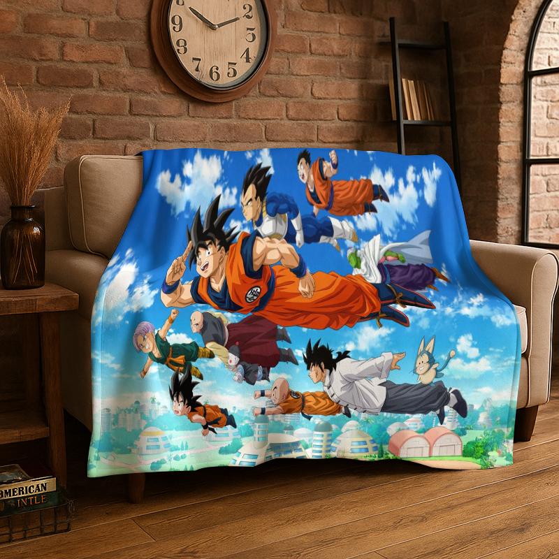 Мультяшное одеяло из фланели Dragon Ball Аниме Игра Мягкое Теплое Плед для Спальни Гостиной Кровати Путешествия Кемпинга Пикника Ребенка