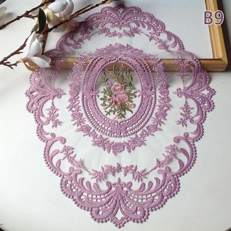 1PC Dinning Table Cover Embroidered Table Cloth Elegant Round Lace Tablecloth Coffee Coasters Napkin Party Wedding Decoration