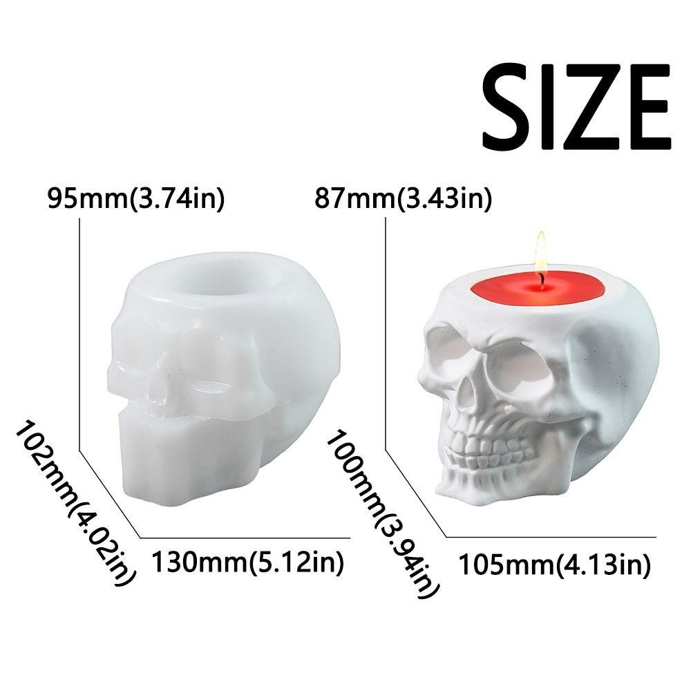 Creative Skull Candle Jar Molds 3D Halloween Candle Jar Mold for Beginners