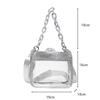 PVC Transparent Shoulder Crossbody Bag Rhinestone Thick Chain Ladies Small Purse and Handbags Fashion Jelly Summer Beach Totes CLE