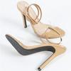 Fashion Transparent PVC Pointed Toe Open Toe Women Sandals Sexy Ankle Strap Thin Heel Slide Sandals Fashion Buckle Plus Size Women Shoes