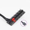 5 Port PC Fan Hub Splitter Speed Controller Adapter For 12V 3Pin / 4Pin Fan 12V