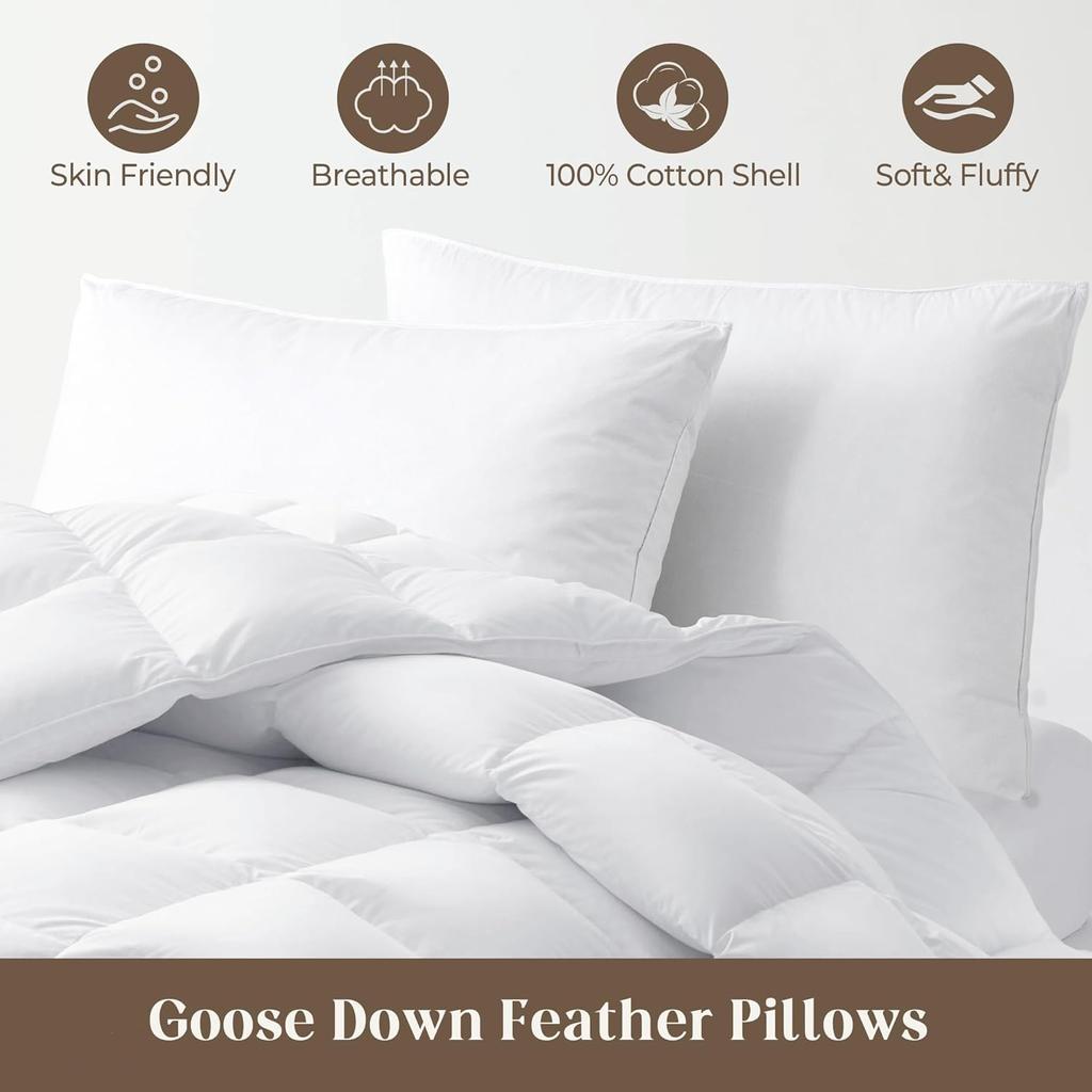 1шт гусиное перо и пух белые подушки вставки кровать сон 5 звезд отель коллекция подушки медленно отскакивают с 100% хлопковым чехлом